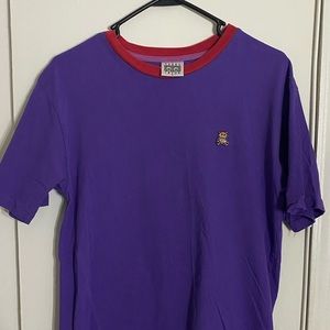 Teddy Fresh Embroidered Purple Ringer T-Shirt